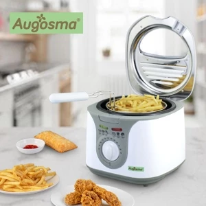 Augosma ทอด 2 ลิตร หม้อทอดไฟฟ้าขนาดเล็ก มันฝรั่งทอด สามารถปรับอุณหภูมิได้ เครื่องใช้ในครัว