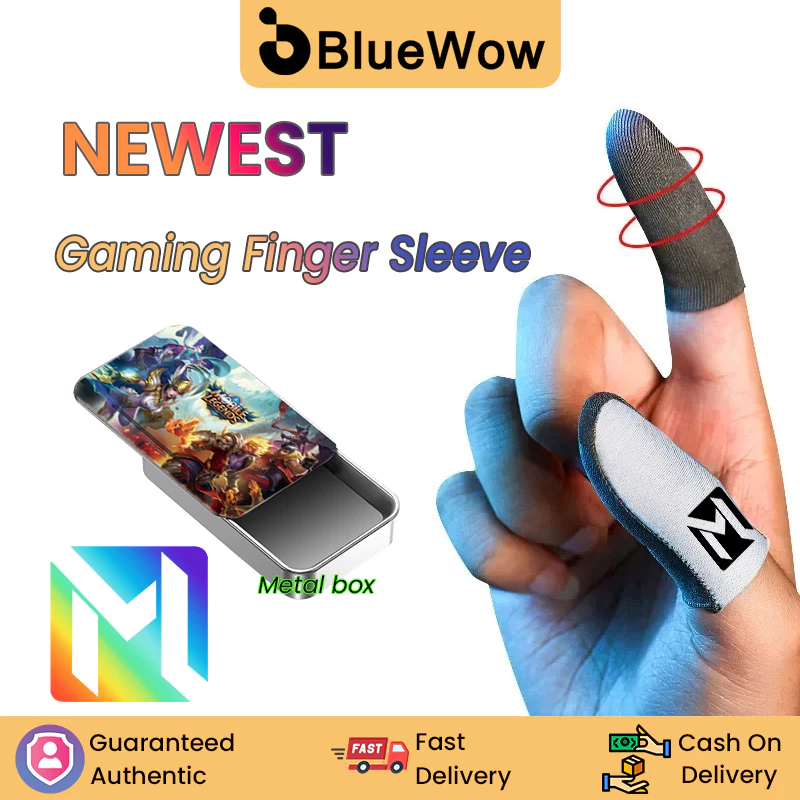 Bluewow Gaming Finger Sleeve เกมมือถือถุงมือสําหรับ PUBG Breathable Finger Sleeve ปลายนิ้ว Anti-slip Silver Cloth Gaming Cover