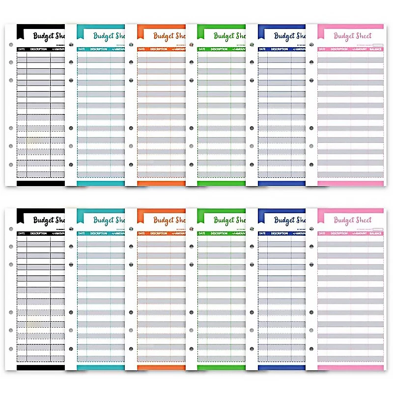 12 ชิ้น/เซ็ต Budget แผ่น Expense Tracker Fit Budget ซอง Budget Trackers ธนบัตรเงินสดซองจดหมาย Binder Planner กระดาษกระเป๋า — ของมงคลหมวดการเงินและโชคลาภ