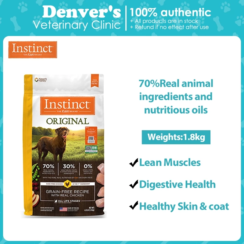 Instinct Dog Grain-Free Recipe With Real Chicken Dog อาหารแห้ง ถุง 1.8กก