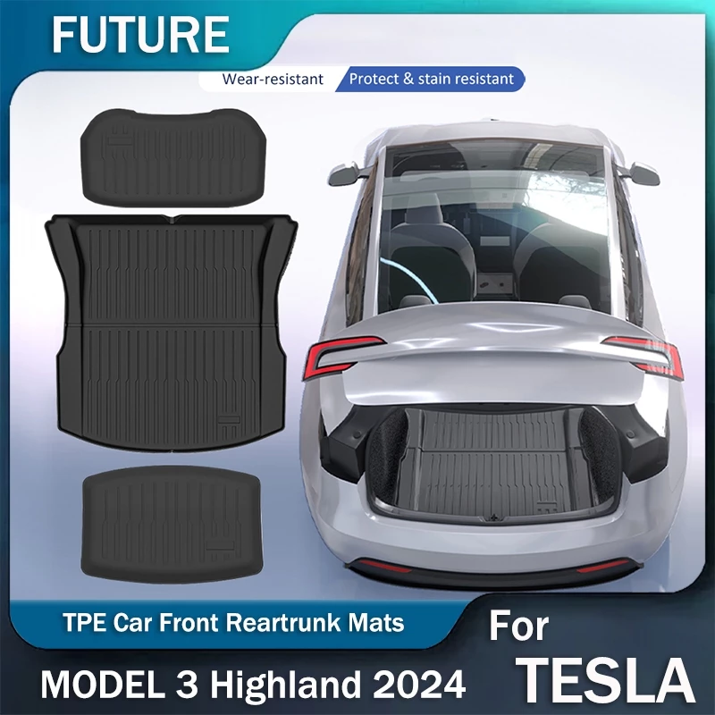 พรมปูพื้น TPE Tesla Model 3 Highland ตรงรุ่น กันน้ำกันลื่น