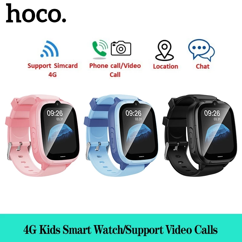 【ใหม่】HOCO Y106 สมาร์ทวอทช์สำหรับเด็ก 1.83 นิ้ว 4G LBS + WiFi โทรวิดีโอSOSนาฬิกาเด็กโทรศัพท์พร้อมช่องใส่ซิมการ์ดเครื่องติดตามGPS IP67 กันน้ำสมาร์ทวอทช์สำหรับเด็กของขวัญเด็ก