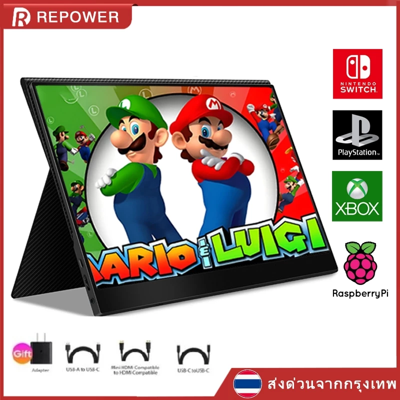 Portable Monitor จอพกพา IPS จอแยก HDR จอเสริม USB-C HDMI 1920*1080p จอต่อมือถือ 60/144Hz HDMI หน้าจอสัมผัส 14/15.6/17.3 นิ้ว 4K แบบพกพา สําหรับ Switch XBOX PS4 PS5 โทรศัพท์มือถือ แล็ปท็อป iPad Mac
