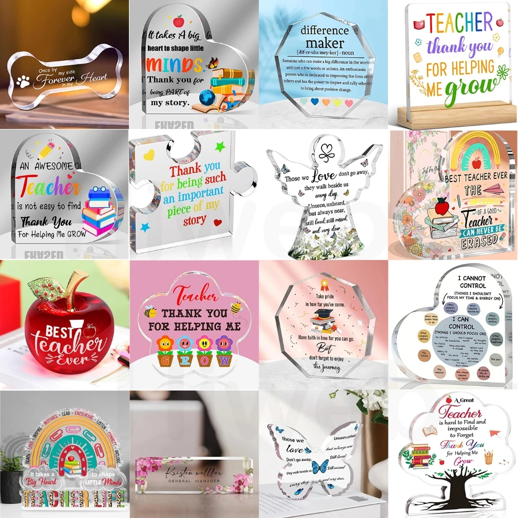 ของขวัญเล็ก ๆ เหมาะสําหรับคนรักเพื่อนครูเพื่อนร่วมชั้นและเพื่อนร่วมงานเครื่องประดับรูปหัวใจอะคริลิวันขอบคุณพระเจ้าของขวัญตกแต่งเดสก์ทอปสํานักง — ของมงคลหมวดไลฟ์สไตล์และของขวัญ