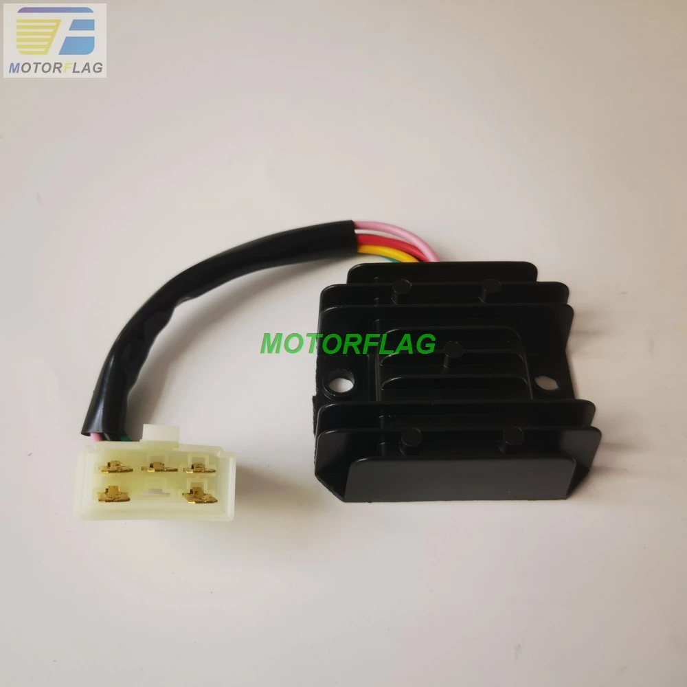 5 สาย Full Wave เครื่องปรับแรงดันไฟฟ้า (ปลั๊กแบน, สําหรับระบบ DC Magneto 8 ขั้ว) สําหรับ Moped ATV QUAD GY6 125 150 152QMI 157QMJ