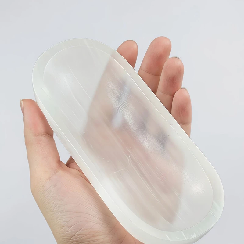 Selenite ชาร์จชามผู้ถือคริสตัลชามแกะสลัก เพียวริฟาย คริสตัลคอลเลกชันคนรักเริ่มต้น — ของมงคลหมวดความรักและความสัมพันธ์