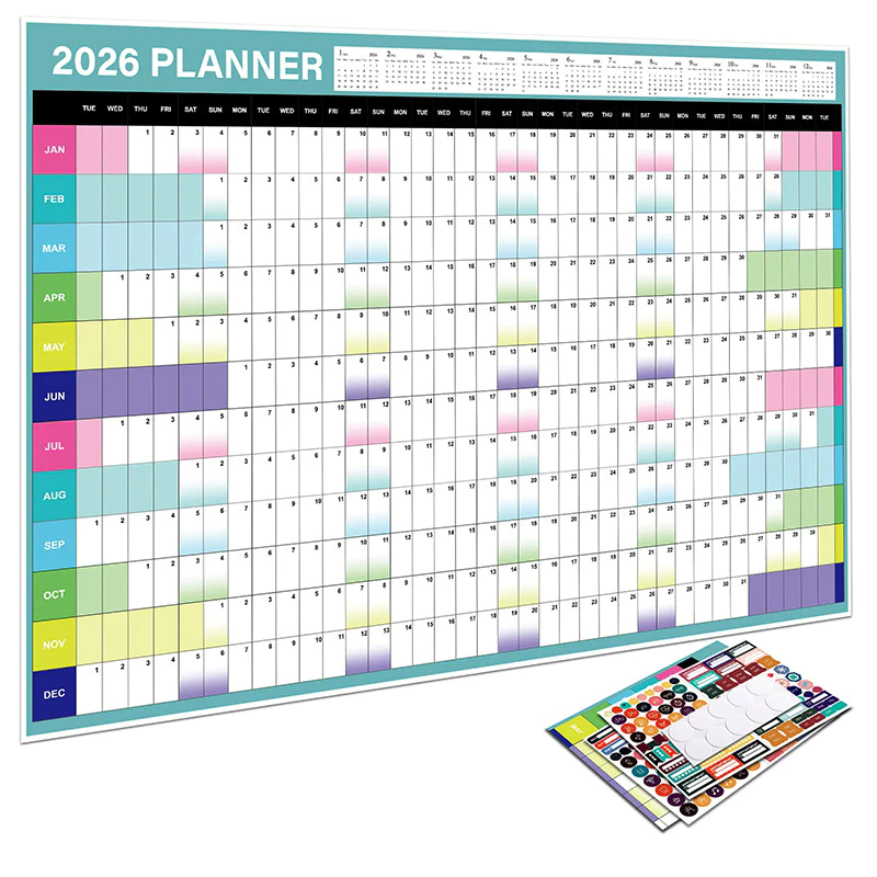 2026 ปีปฏิทินวางแผน น่ารัก 365 วันปฏิทินแขวนผนังของขวัญปีใหม่รายเดือนรายสัปดาห์รายวันวางแผนเป้าหมายติดตามที่จะทํารายการกําหนดกําหนดจัด — ของมงคลหมวดไลฟ์สไตล์และของขวัญ