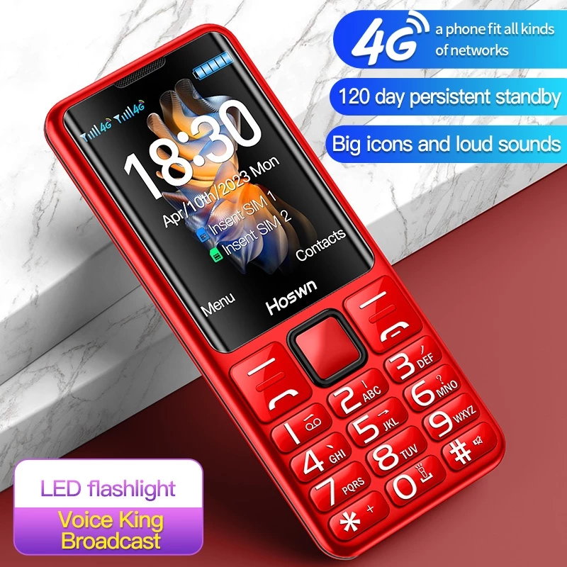 Mini i79 (H6) ผู้สูงอายุ 4G โทรศัพท์มือถือ 2.4 นิ้ว TFT 32MB RAM 1500mAh ลําโพงดัง