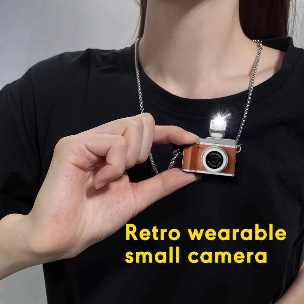 แบบพกพา Retro Thumb กล้อง 1080P HD บันทึกชีวิตมินิกล้องสร้อยคอจี้ 0.96 นิ้วกีฬากลางแจ้งกล้องสําหรับผู้ชายผู้หญิง