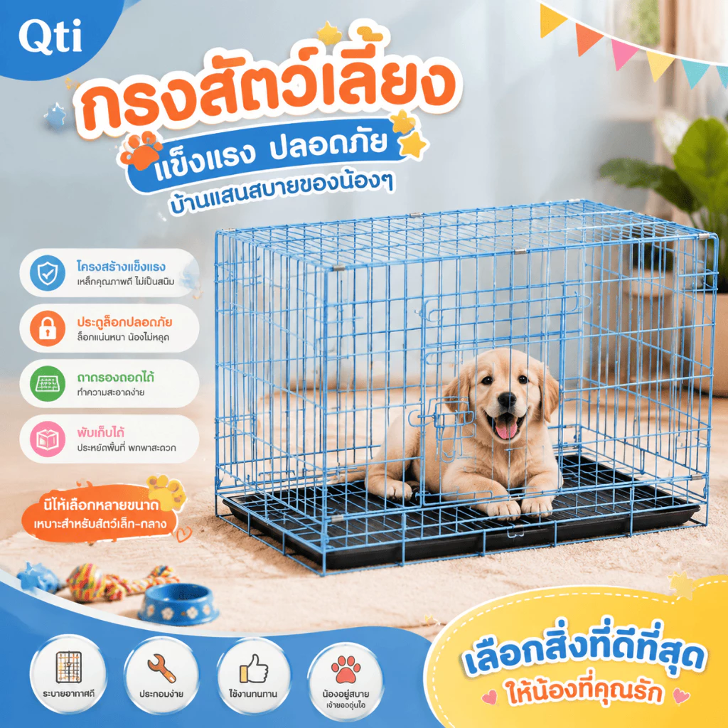 [จัดส่งที่รวดเร็ว] กรงหมาพับได้ กรงสุนัข กรงหมา กรงสัตว์เลี้ยง กรงแมว กรงกระต่าย กรงเหล็ก นอนสบาย กรงสุนัขพับได้ Foldable Cage