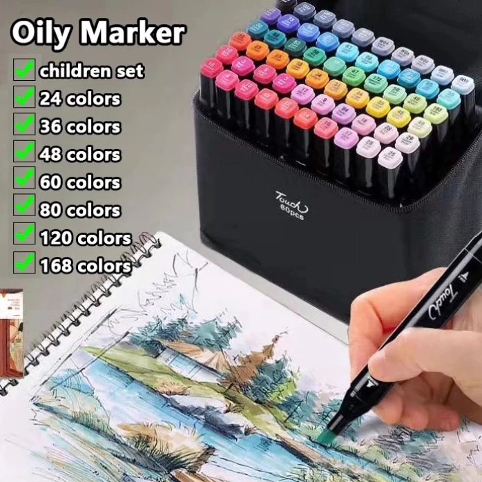ปากกามาร์กเกอร์น้ำมัน 24/36/48/80 สี เครื่องเขียนนักเรียน/สำนักงาน