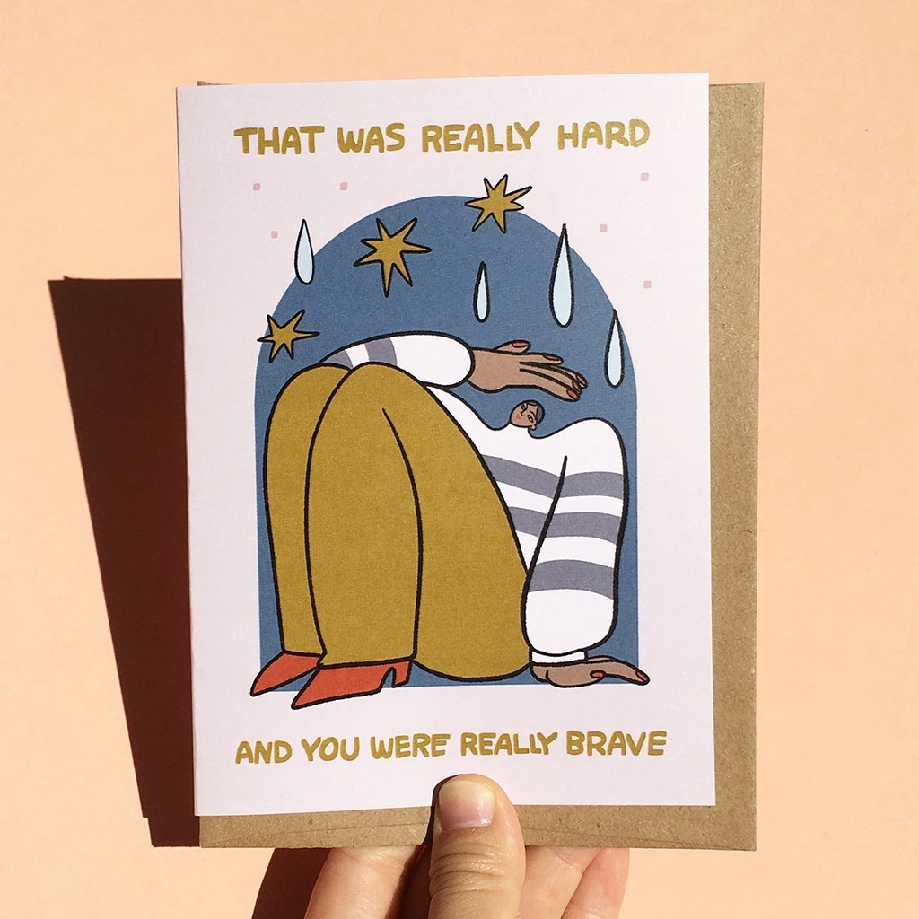 การ์ด That Was Really Hard and You Were Really Brave แดงความเสียใจ เป็นกำลังใจ การ์ดให้กำลังใจ | divorce card, break up — ของมงคลหมวดไลฟ์สไตล์และของขวัญ