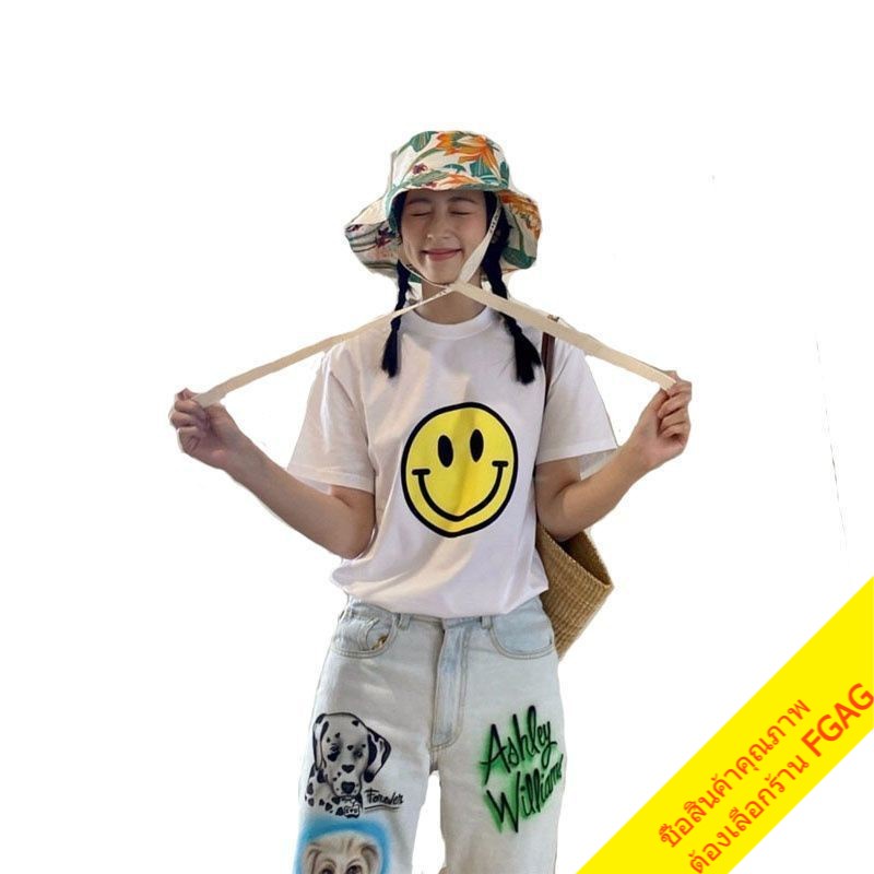 พร้อมส่งเสื้อยืดพิมพ์ลายการ์ตูนน่ารัก Oversize Tshirt dna เสื้อผ้าแฟชั่นวัยรุ่นสไตล์เกาหลี เสื้อยืดแขนสั้นผู้หญิง
