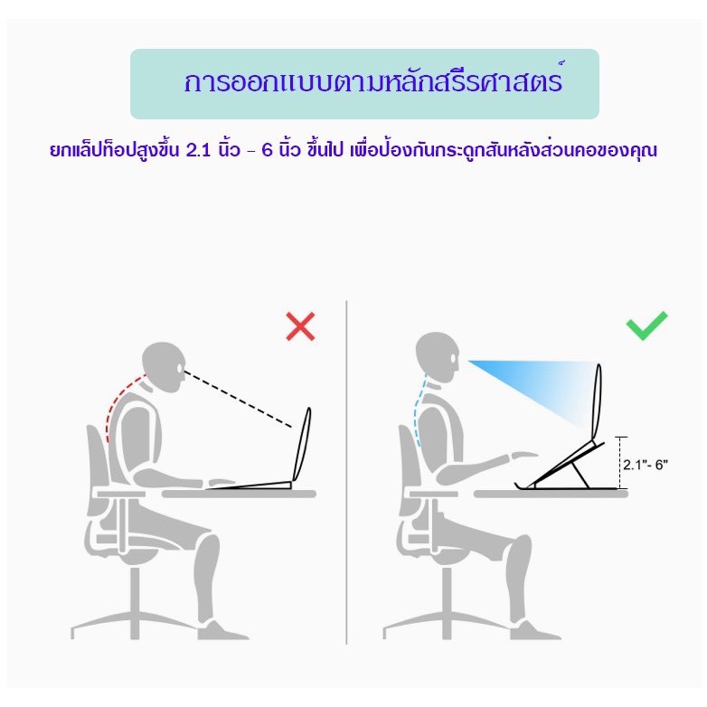 ปรับระดับได้ 10 ระดับ ขาตั้งไอแพด แท็บเล็ต แล็ปท็อป โน๊ตบุ๊ก LAPTOP STAND ที่วางแล็ปท็อป  Q0017