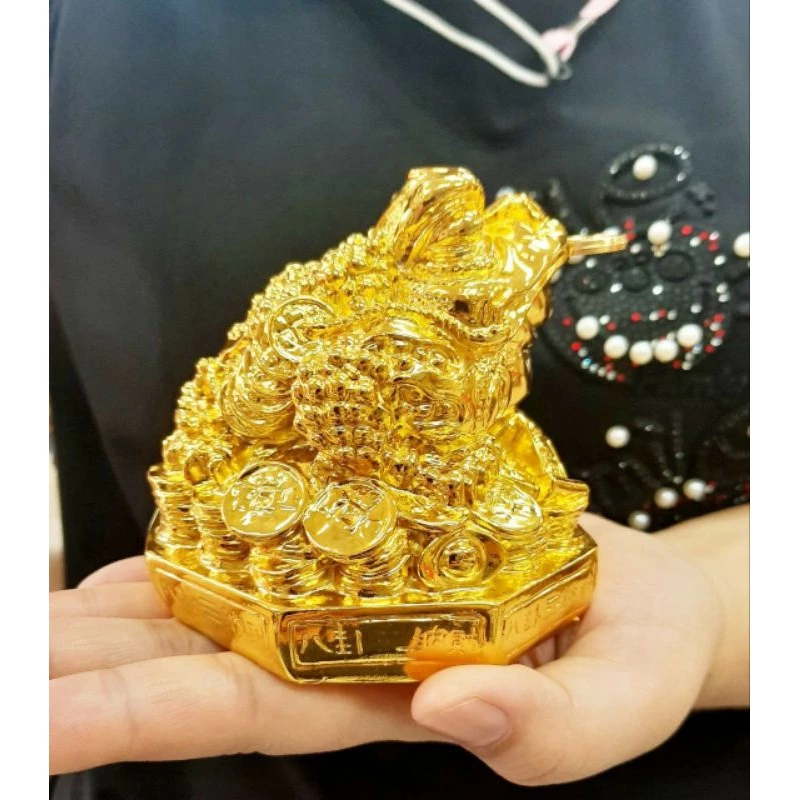 กบ กบคาบเหรียญ กบสามขา คางคก คาบเหรียญ สัตว์มงคล#เซียมซูดูดทรัพย์ กบทอง กบหยก สูง9.5cm — ของมงคลหมวดการงานและธุรกิจ