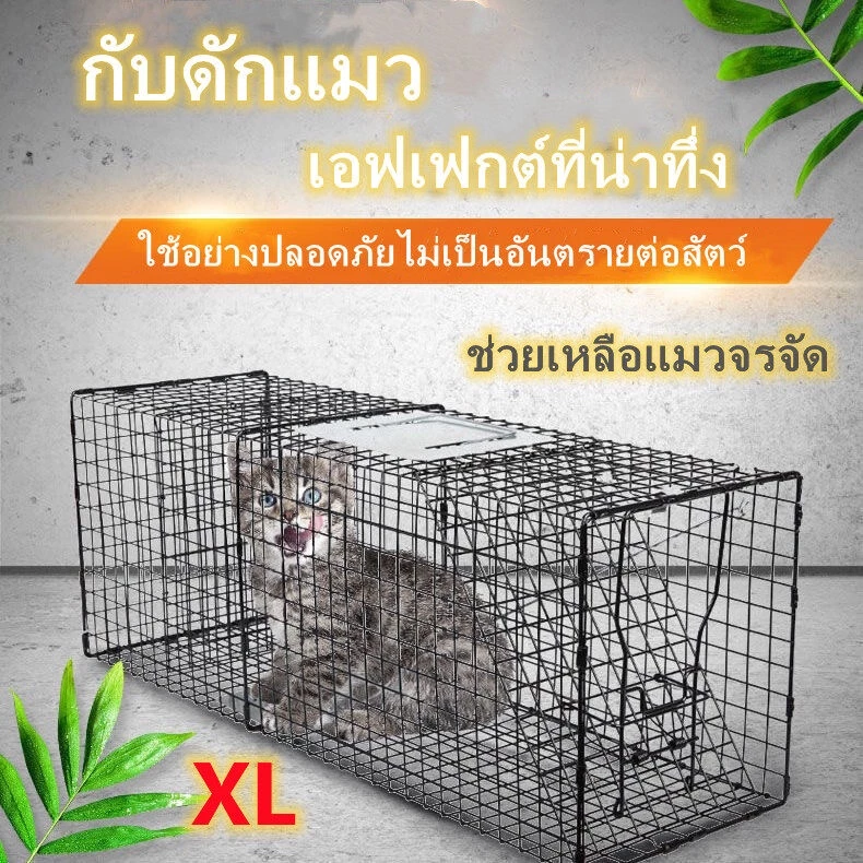 กรงดักแมว ดักจับแมวจร สามารถพับได้ จับแมวจรจัด จับแมว ดักจับแมว ดักจับแมวจร ไล่แมวแบบถาวร แข็งแรง งแมว กับดักแมว