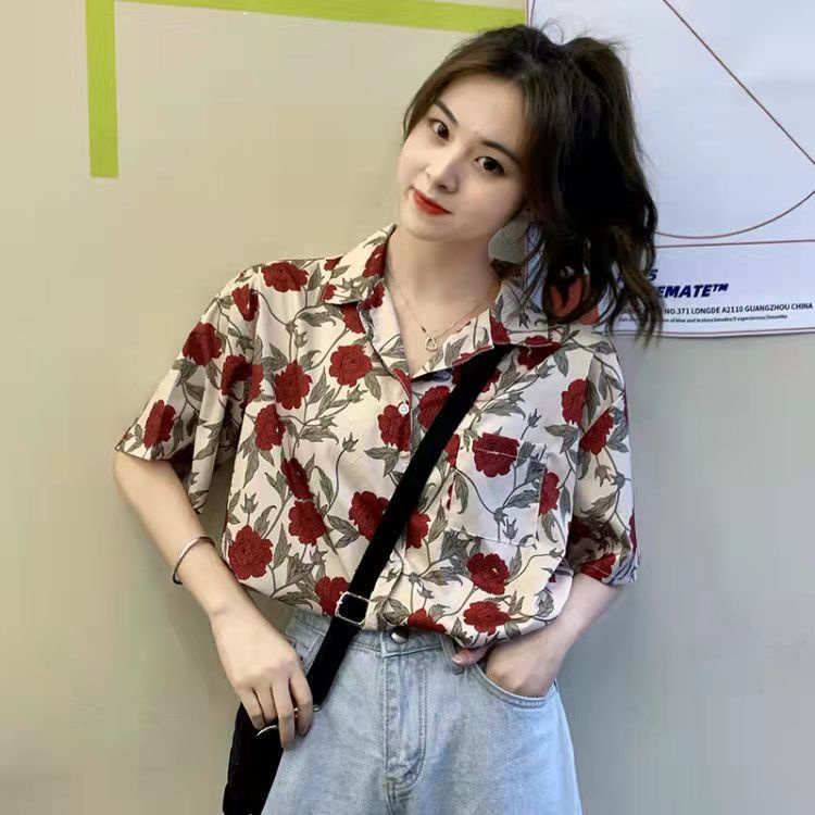 เสื้อเชิ้ตแขนสั้นผู้หญิง ใส่สบาย ทรงหลวม สไตล์เกาหลี เสื้อผ้าแฟชั่น มาใหม่ล่าสุด 2024