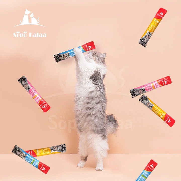Sopo Kalaa ขนมเเมวเลีย อาหารแมวเปียก 15กรัม มี5รสชาติ พร้อมจัดส่งด่วน