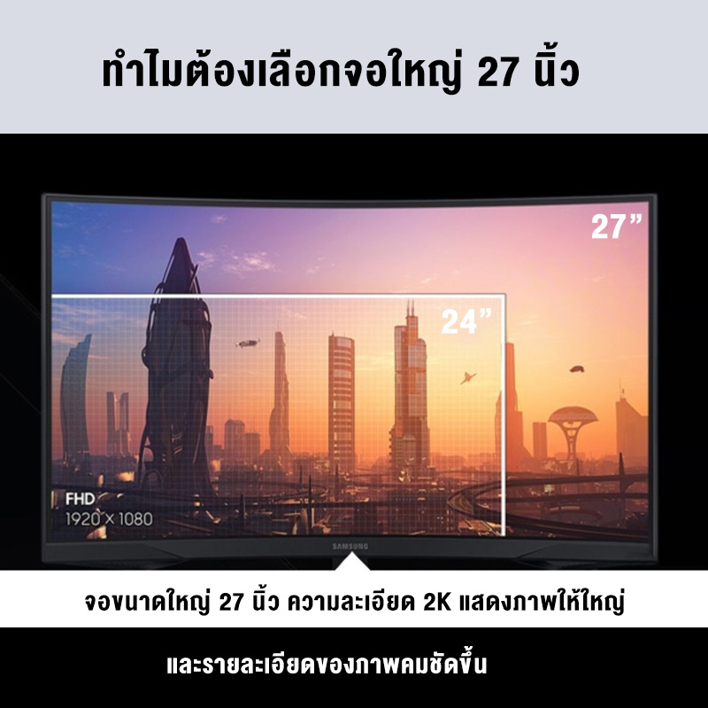 ML จอมอนิเตอร์ 24นิ้ว จอคอม 75HZ หน้าจอโค้ง จอเกมมิ่ง LED Gaming monitor จอมอนิเตอร์เกมมิ่ง VGA HDMI จอมอนิเตอร์