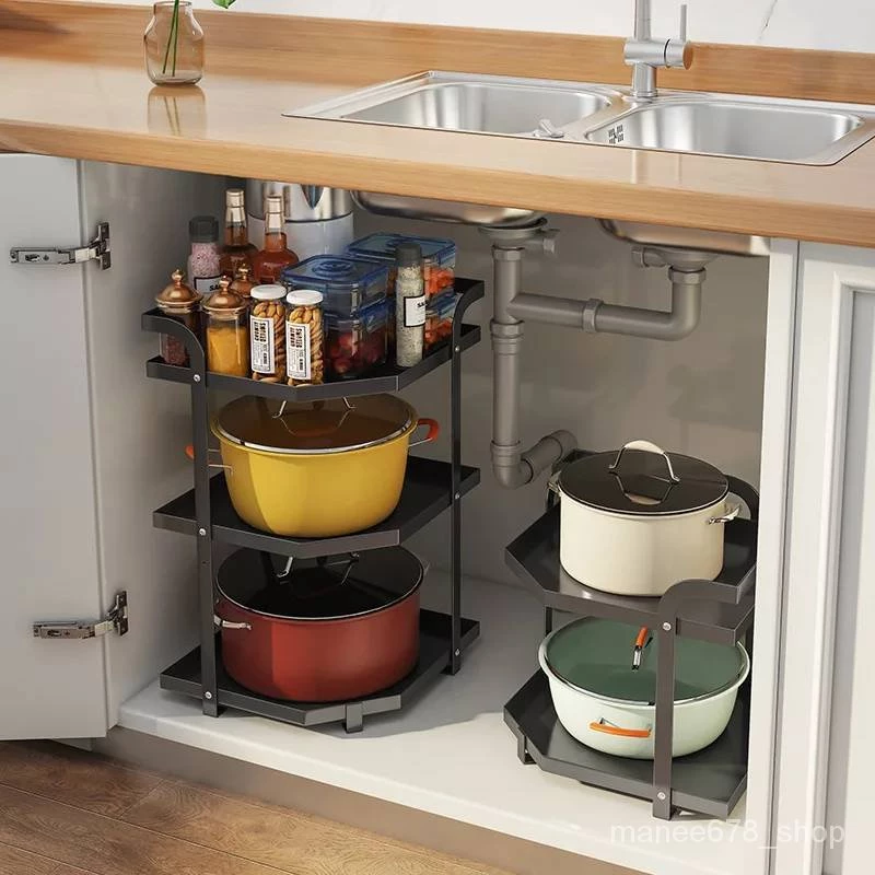 ชั้นวางของเข้ามุม ในครัว Kitchen Shelf Under Sink , Kitchen Corner Storage Holders