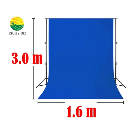 กรีนสกรีน บลูสกรีน ไลฟ์สด (Green screen / Bluescreen) ผ้าเขียวพื้นหลัง Chroma Key 1.6 X 3.0 เมตร (สินค้าไม่รวมโครงฉาก)