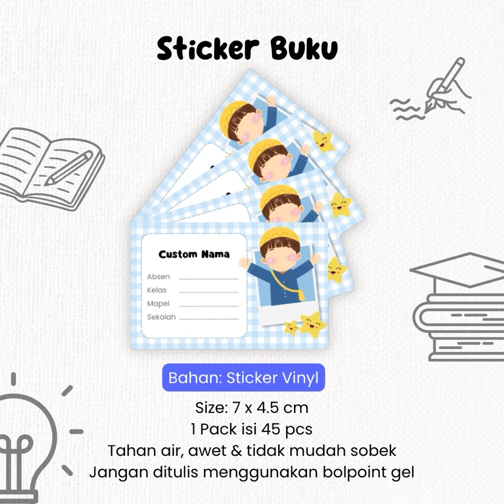 สติ๊กเกอร์ชื่อหนังสือ 45 ชิ้น / สติ๊กเกอร์ชื่อหนังสือโรงเรียนที่กําหนดเอง |สติ๊กเกอร์ชื่อบทเรียนที่กําหนดเอง / สติ๊กเกอร์ชื่อโรงเรียน / สติ๊กเกอร์ชื่อหนังสือ — ของมงคลหมวดการตั้งชื่อ
