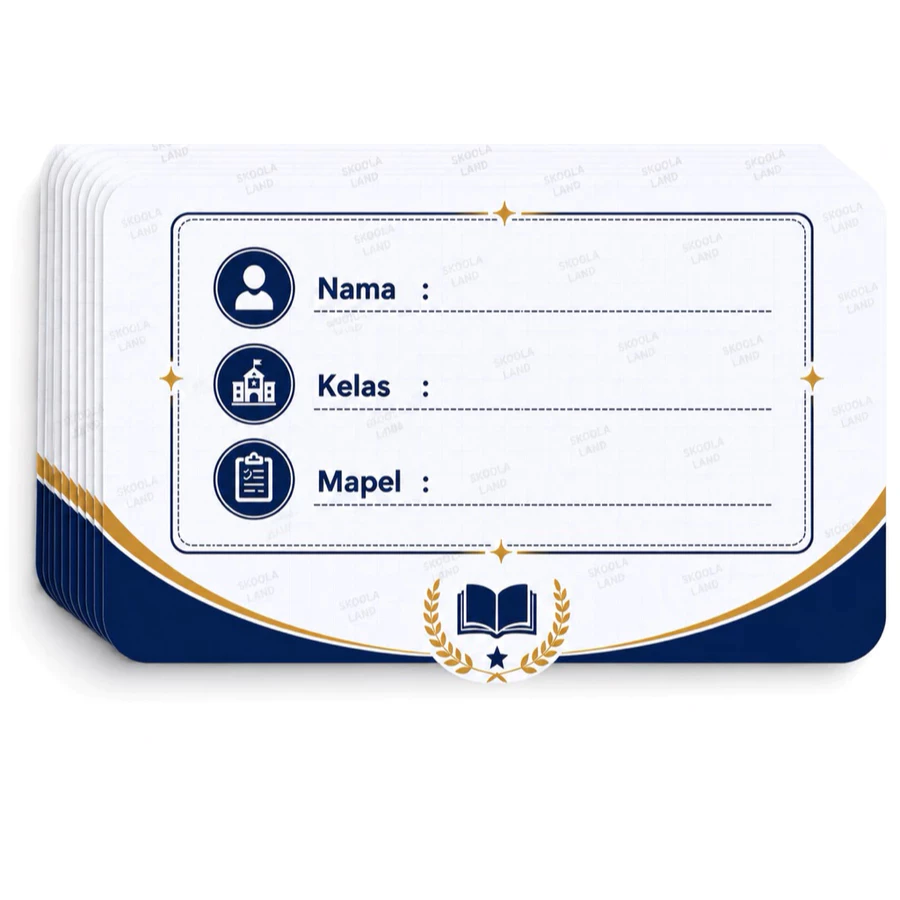 BLUE BOOK MAPE สติ๊กเกอร์ CONTENTTS 18 PCS GLOSSY กันน้ําเด็กโรงเรียนหนังสือชื่อป้ายเด็กชื่อ Marker สติกเกอร์ที่กําหนดเองป้ายชื่อ — ของมงคลหมวดการตั้งชื่อ