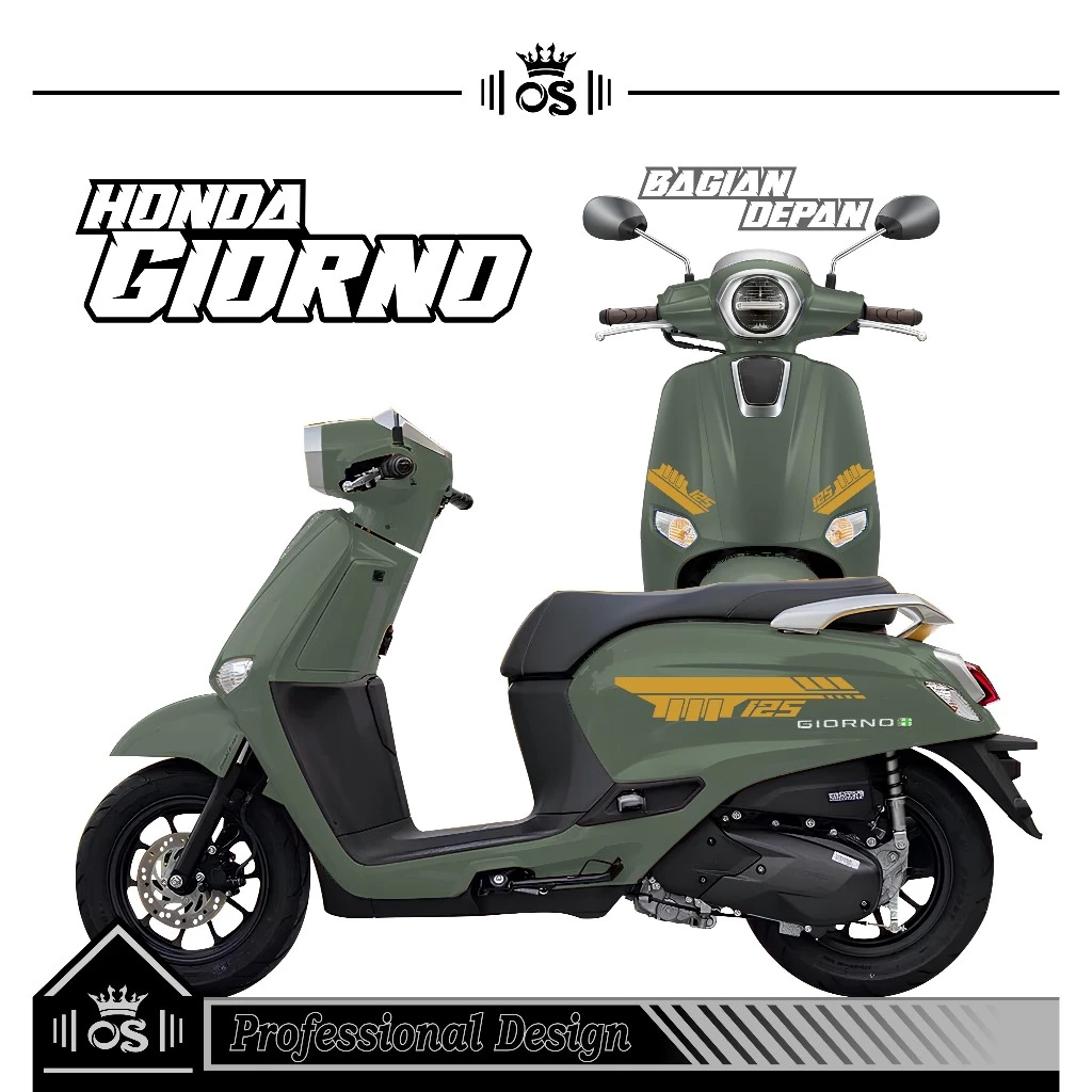 สติ๊กเกอร์ตัด HONDA GIORNO MOTIF 15 / GIORNO MOTORCYCLE STRIPING / CLASSIC ACCESSORIES / สติ๊กเกอร์ออกแบบ / SIMPLE / COOL STYLISH STICKER / PREMIUM
