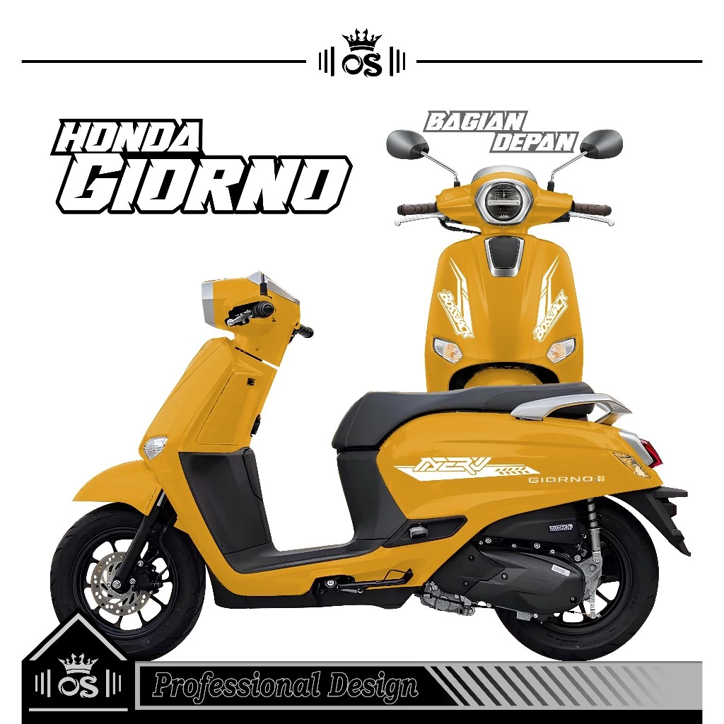 สติ๊กเกอร์ตัด HONDA GIORNO MOTIF 32 / GIORNO MOTORCYCLE STRIPING / CLASSIC ACCESSORIES / สติ๊กเกอร์ออกแบบ / SIMPLE / COOL STYLISH STICKER / PREMIUM