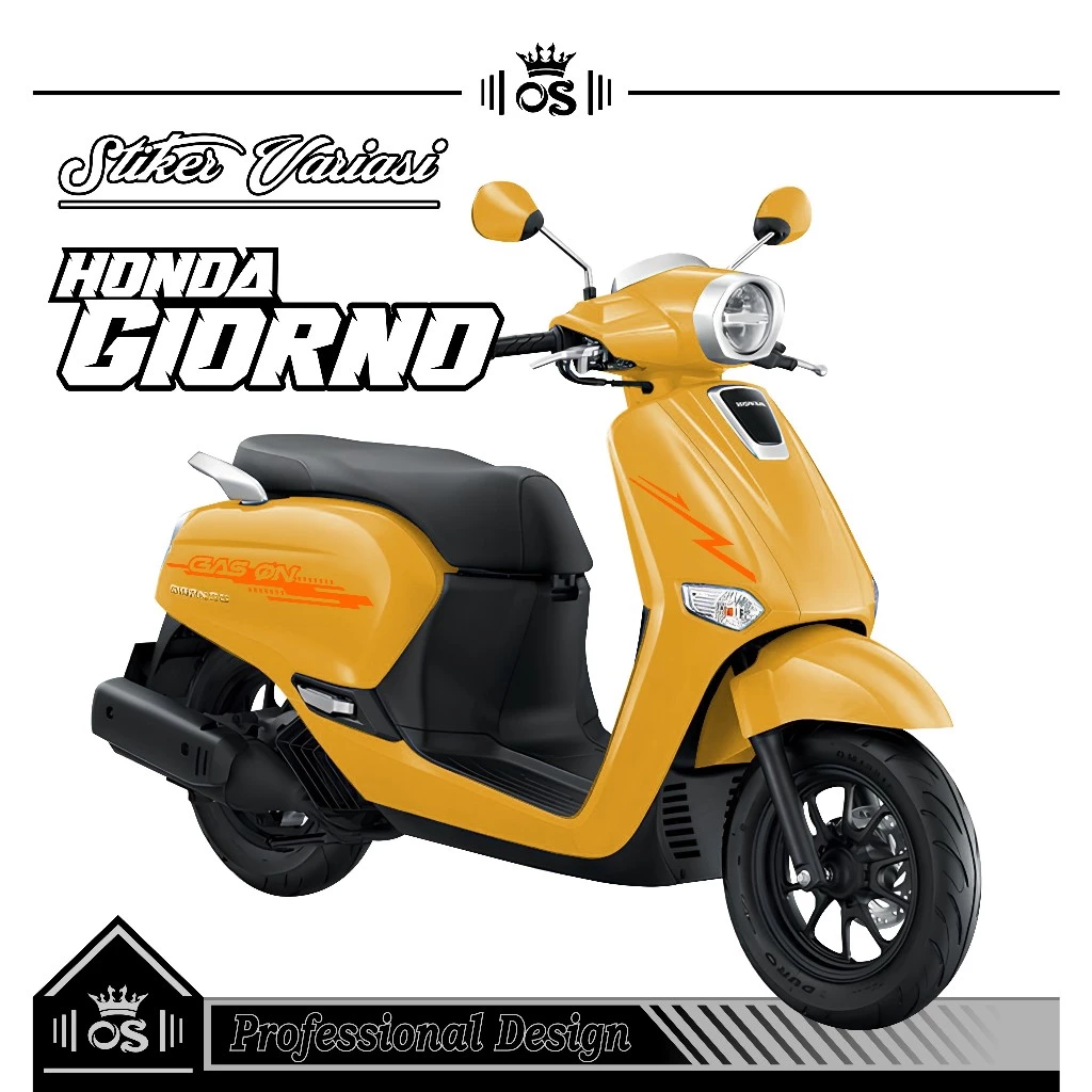 สติ๊กเกอร์ตัด HONDA GIORNO MOTIF 19 / GIORNO MOTORCYCLE STRIPING / CLASSIC ACCESSORIES / สติ๊กเกอร์ออกแบบ / SIMPLE / COOL STYLISH STICKER / PREMIUM