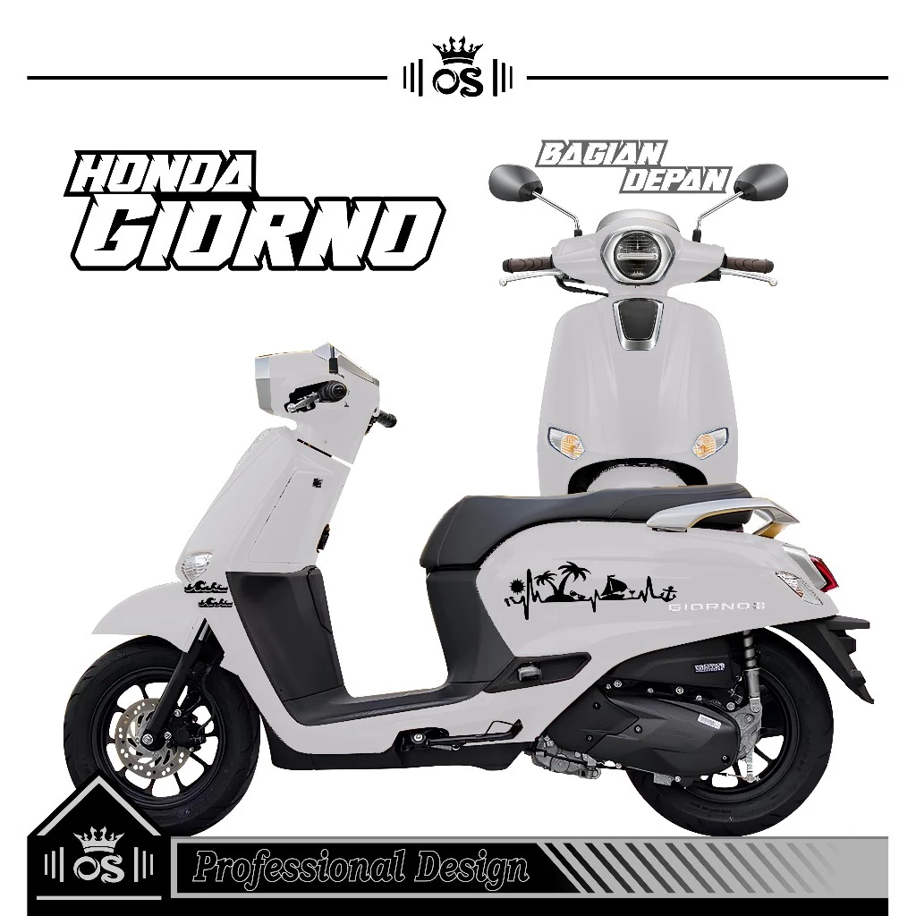 สติ๊กเกอร์ตัด HONDA GIORNO MOTIF 18 / GIORNO MOTORCYCLE STRIPING / CLASSIC ACCESSORIES / สติ๊กเกอร์ออกแบบ / SIMPLE / COOL STYLISH STICKER / PREMIUM