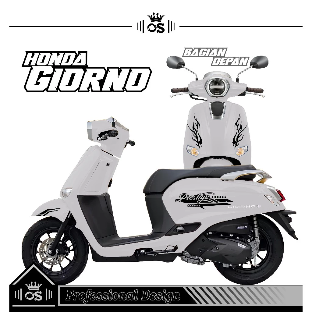 สติ๊กเกอร์ตัด HONDA GIORNO MOTIF 37 / GIORNO MOTORCYCLE STRIPING / CLASSIC ACCESSORIES / สติ๊กเกอร์ออกแบบ / SIMPLE / COOL STYLISH STICKER / PREMIUM