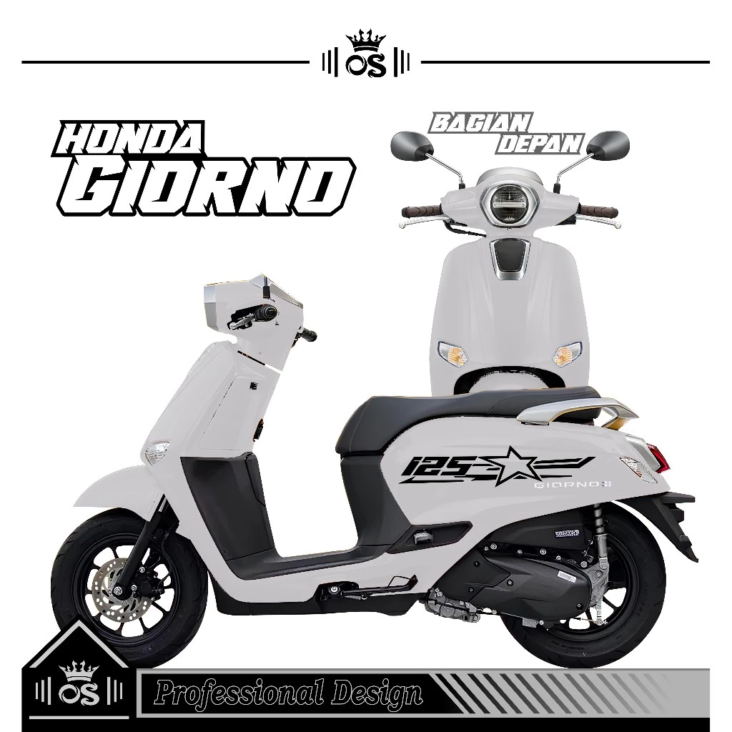 สติ๊กเกอร์ตัด HONDA GIORNO MOTIF 48 / GIORNO MOTORCYCLE STRIPING / CLASSIC ACCESSORIES / สติ๊กเกอร์ออกแบบ / SIMPLE / COOL STYLISH STICKER / PREMIUM