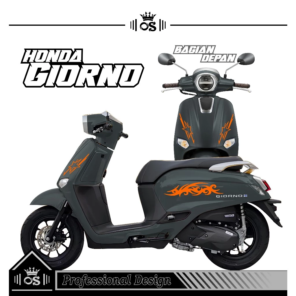 สติ๊กเกอร์ตัด HONDA GIORNO MOTIF 26 / GIORNO MOTORCYCLE STRIPING / CLASSIC ACCESSORIES / สติ๊กเกอร์ออกแบบ / SIMPLE / COOL STYLISH STICKER / PREMIUM