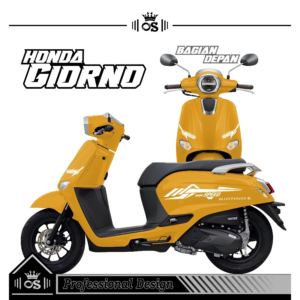 สติ๊กเกอร์ตัด HONDA GIORNO MOTIF 34 / GIORNO MOTORCYCLE STRIPING / CLASSIC ACCESSORIES / สติ๊กเกอร์ออกแบบ / SIMPLE / COOL STYLISH STICKER / PREMIUM