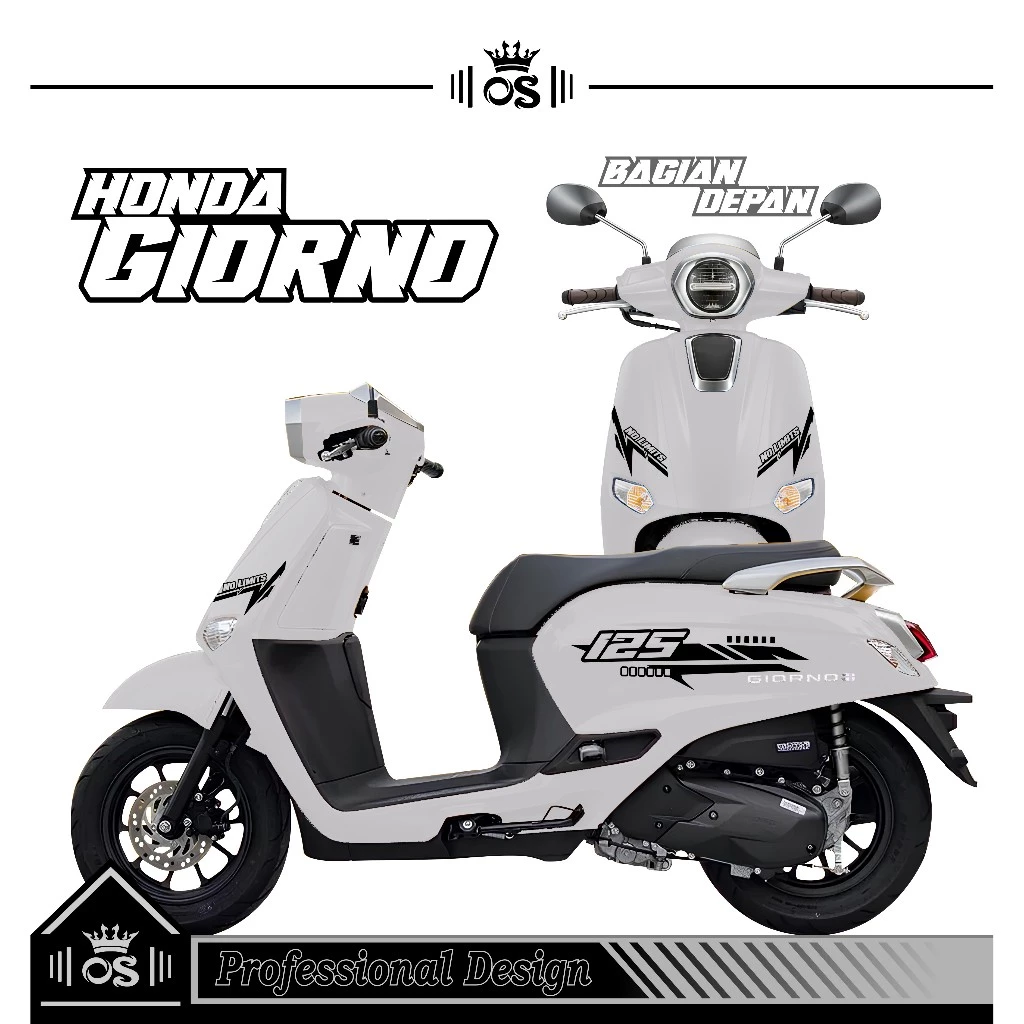 สติ๊กเกอร์ตัด HONDA GIORNO MOTIF 27 / GIORNO MOTORCYCLE STRIPING / CLASSIC ACCESSORIES / สติ๊กเกอร์ออกแบบ / SIMPLE / COOL STYLISH STICKER / PREMIUM