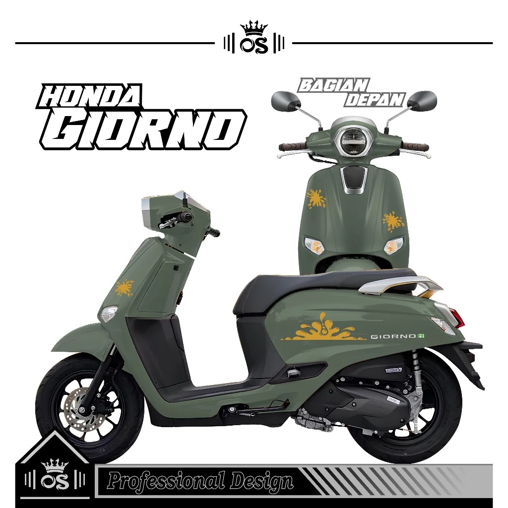 สติ๊กเกอร์ตัด HONDA GIORNO MOTIF 38 / GIORNO MOTORCYCLE STRIPING / CLASSIC ACCESSORIES / สติ๊กเกอร์ออกแบบ / SIMPLE / COOL STYLISH STICKER / PREMIUM
