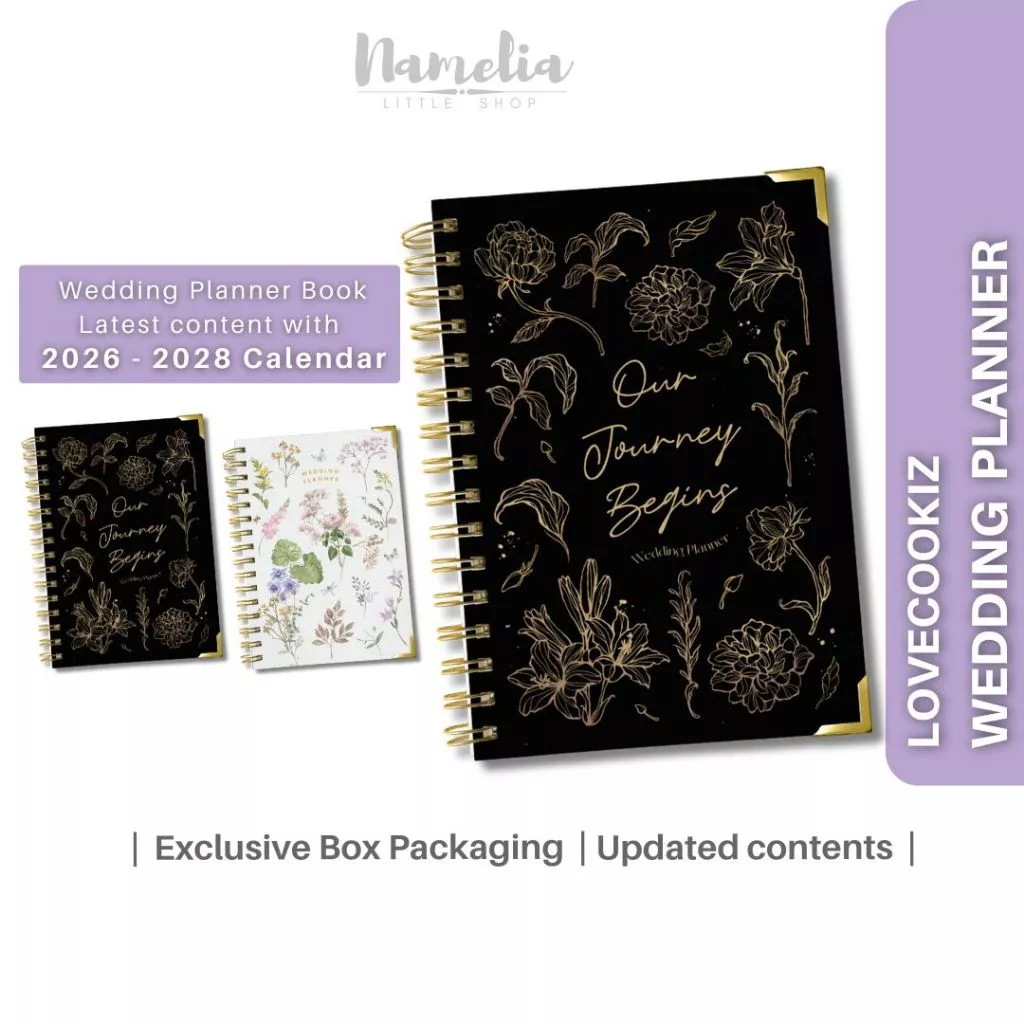 KIZ สมุดวางแผนงานแต่งงานเจ้าสาวใหม่ออกแบบงานแต่งงานปกแข็งหนังสือ A5 130 หน้า 148 x 209 มม. — ของมงคลหมวดฤกษ์และวันมงคล