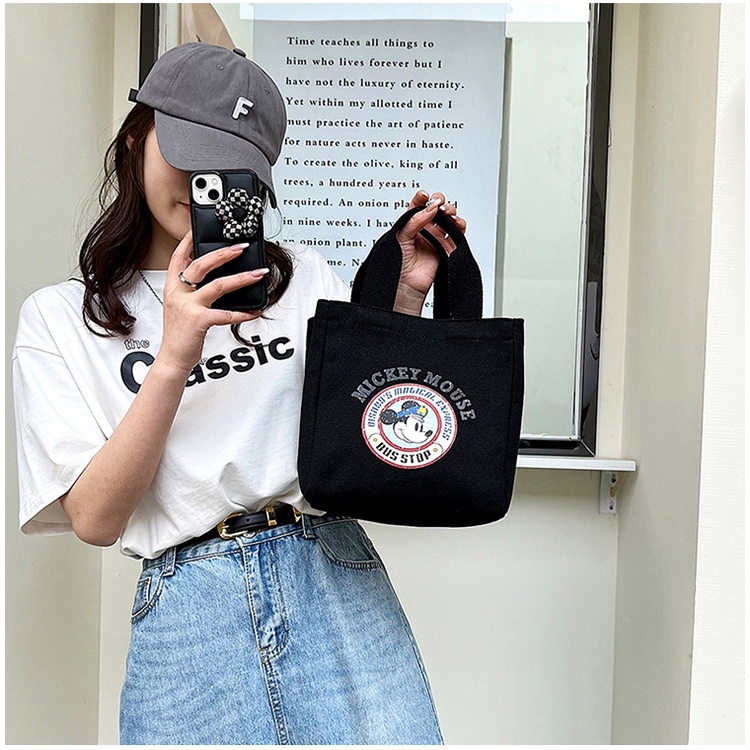 B920กระเป๋าผ้าแคนวาส กระเป๋าถือ สไตล์เกาหลี MICKEY