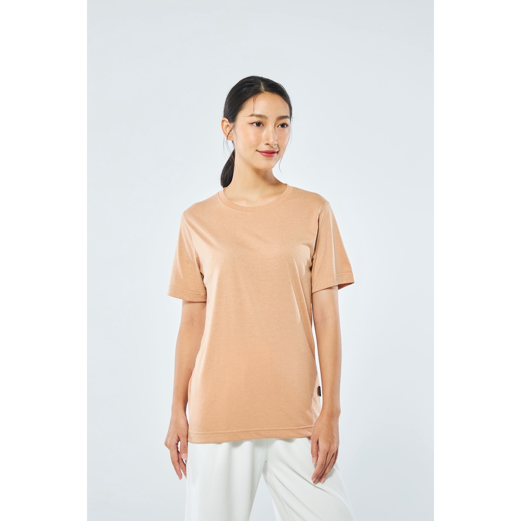 Yuedpao No1 เสื้อยืด ไม่ย้วย ไม่หด ไม่ต้องรีด ผ้านุ่มใส่สบาย Ultrasoft NonIron เสื้อยืดสีพื้น เสื้อยืดคอกลมWarmNeutral
