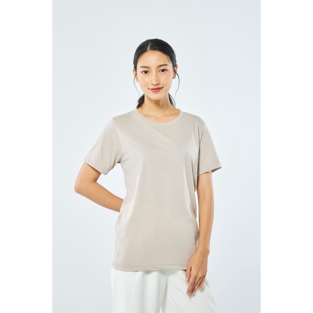 Yuedpao No1 เสื้อยืด ไม่ย้วย ไม่หด ไม่ต้องรีด ผ้านุ่มใส่สบาย Ultrasoft NonIron เสื้อยืดสีพื้น เสื้อยืดคอกลมWarmNeutral