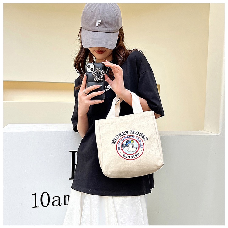 B920กระเป๋าผ้าแคนวาส กระเป๋าถือ สไตล์เกาหลี MICKEY