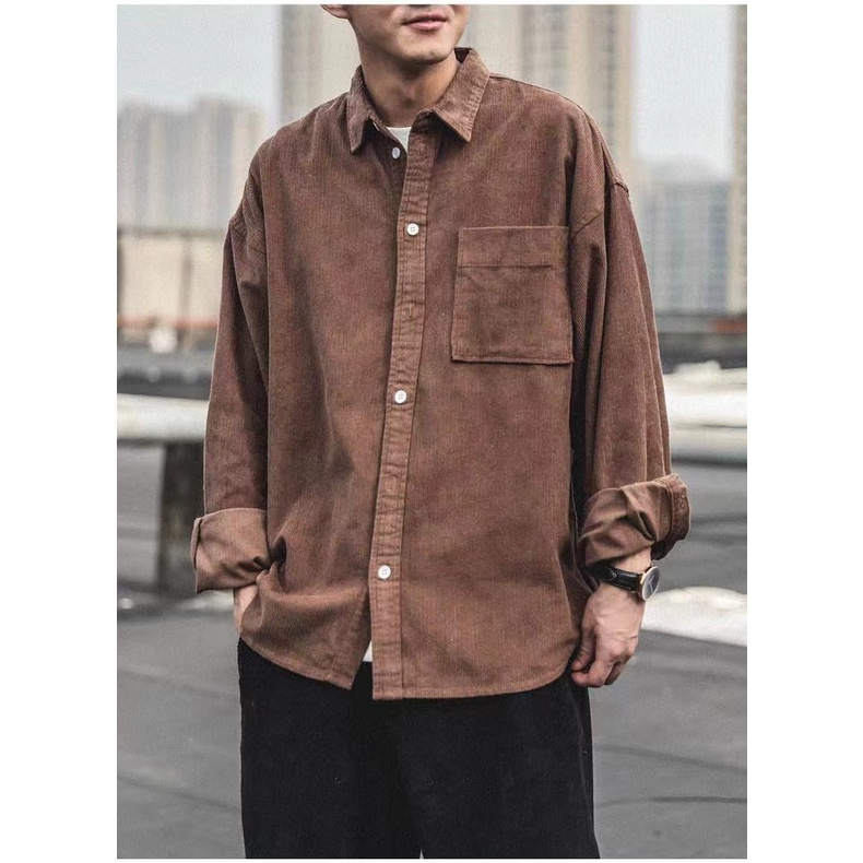 เสื้อเชิ้ตผู้ชาย เสื้อลูกฟูก เชิ้ตแขนยาว