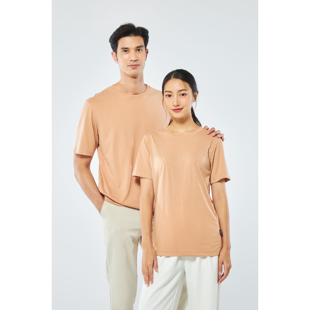 Yuedpao No1 เสื้อยืด ไม่ย้วย ไม่หด ไม่ต้องรีด ผ้านุ่มใส่สบาย Ultrasoft NonIron เสื้อยืดสีพื้น เสื้อยืดคอกลมWarmNeutral