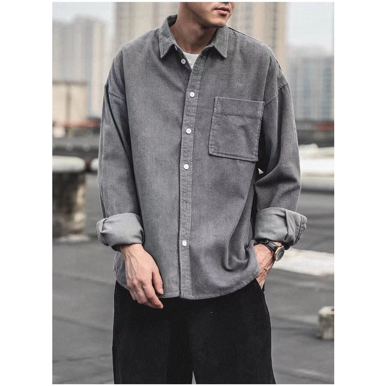 เสื้อเชิ้ตผู้ชาย เสื้อลูกฟูก เชิ้ตแขนยาว