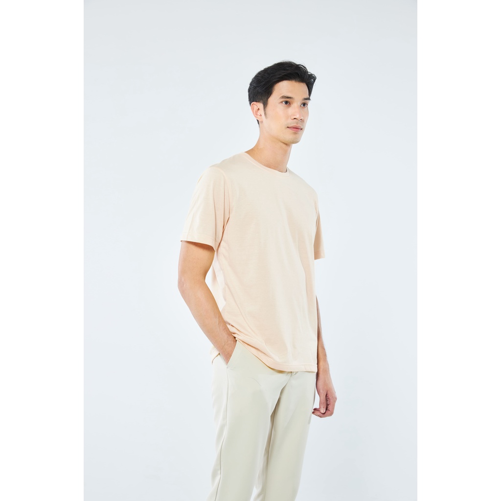 Yuedpao No1 เสื้อยืด ไม่ย้วย ไม่หด ไม่ต้องรีด ผ้านุ่มใส่สบาย Ultrasoft NonIron เสื้อยืดสีพื้น เสื้อยืดคอกลมWarmNeutral
