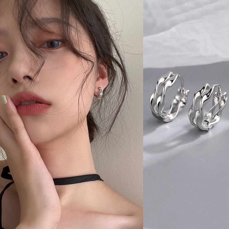 Roselife ต่างหูห่วง ทรงกลม ทอง 14K รูปหัวใจ เรขาคณิต เครื่องประดับแฟชั่น สไตล์วินเทจ สําหรับผู้หญิง 1 คู่