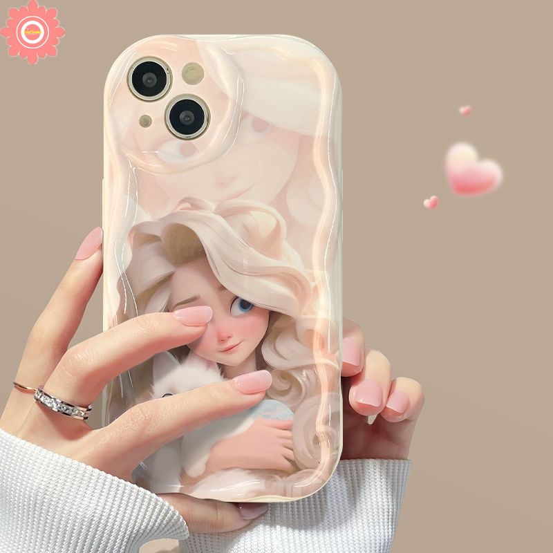 เคสโทรศัพท์มือถือ แบบนิ่ม ลายการ์ตูนเจ้าหญิงแอนนา 3D ขอบโค้ง สําหรับ IPhone 7Plus 11 13 12 14 Pro MAX XR 7 6S 8 6 Plus X XS MAX SE 2020
