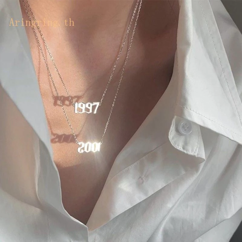 Arin สร้อยคอโชคเกอร์ จี้ตัวเลข ของขวัญวันเกิดปีใหม่ สําหรับผู้หญิง ผู้ชาย — ของมงคลหมวดเลขมงคล