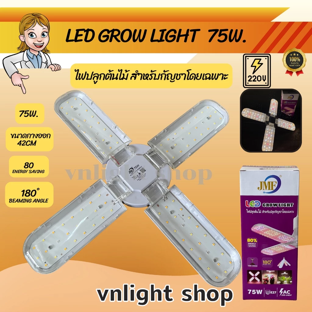 **พร้อมส่ง** ไฟปลูกต้นไม้ ไฟปลูกกัญชา ไฟปลูกต้นกัญชา ไฟปลูกต้นไม้ full spectrum ไฟปลูกต้นไม้ led grow light 220v 75w — ของมงคลหมวดบ้านและฮวงจุ้ย